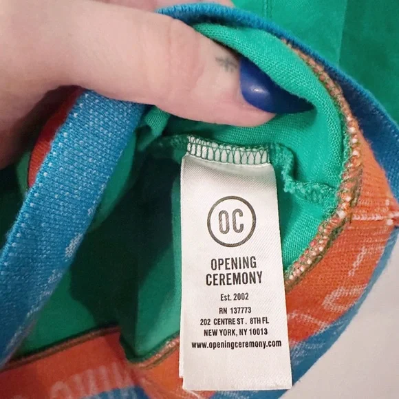 Opening Ceremony Cropped Banded Tshirt Top Kelly Green - Picture 4 of 8